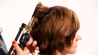 Using Curling Iron on Short Hair Pt 1  Short Hairstyles [upl. by Robinet]