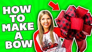 HOW TO MAKE A BOW 🎄 DIY Holiday 🎄 DIY Bow Tutorial [upl. by Econah]