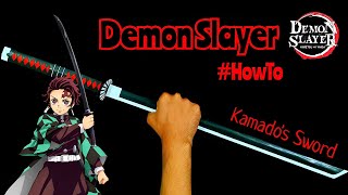 DemonSlayer Tanjiro Kamados Sword Made From Paper  Easy Paper Sword kimetsunoyaiba [upl. by Moorish]