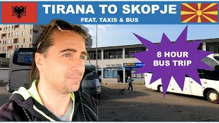 Travel from TIRANA Albania to SKOPJE North Macedonia [upl. by Llet]