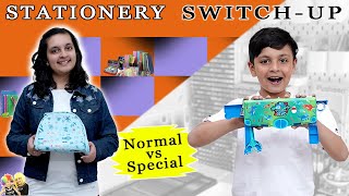 STATIONERY SWITCHUP CHALLENGE  Kids School Stationery  Normal vs Special  Aayu and Pihu Show [upl. by Navak70]