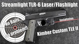 Streamlight TLR 6 Laser Flashlight Combo Install Kimber Custom TLE II 1911 [upl. by Hittel]