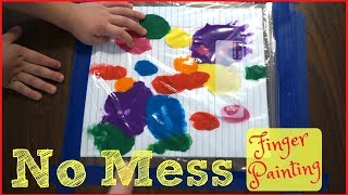 NO MESS FINGER PAINTING  Family Friendly Easy DIY Painting [upl. by Champagne607]