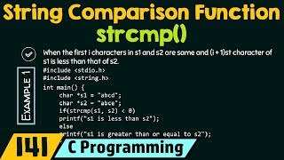 String Comparison Function  strcmp [upl. by Allekram815]