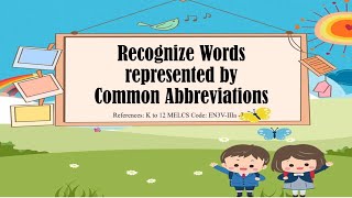 Recognize Words Represented by Common Abbreviations  Grade 3 [upl. by Sheree]