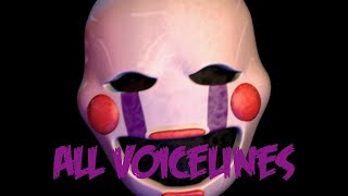 The Marionette  All Voicelines with Subtitles  Ultimate Custom Night [upl. by Teage]