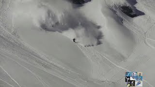 Snowboarding and skis Running from an avalanche [upl. by Ideih884]