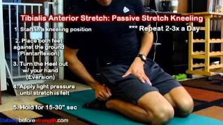 Tibialis Anterior Stretches Passive Stretch for Tightness amp Soreness [upl. by Noami]