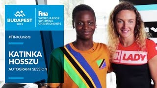 Autograph session with Katinka Hosszú  FINA World Junior Swimming Championships 2019 [upl. by Soutor]