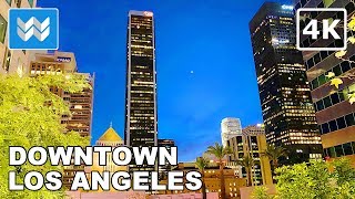 4K Downtown Los Angeles at Night  Walking Tour amp Travel Guide 🎧 Binaural City Sound [upl. by Sadira]