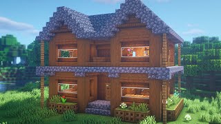 Minecraft How to Build a Spruce House  Easy Survival Base Tutorial [upl. by Eduj]