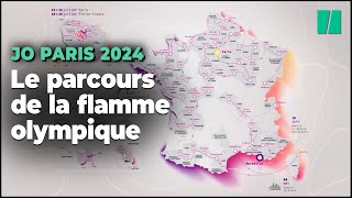 Le parcours de la flamme olympique des JO de Paris 2024 [upl. by Leigha]