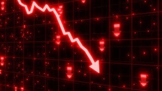 Stock Market Crash of Red Arrow Graph Going Down Into Recession 4K 60fps Wallpaper Background [upl. by Nnaitsirhc34]