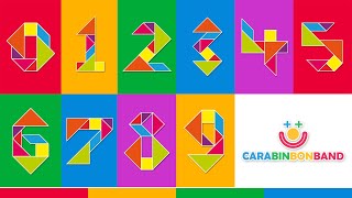 PUZZLES TANGRAM  NÚMEROS del 0 al 9  By CARA BIN BON BAND [upl. by Anisamot]