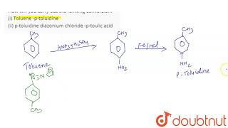 How will you carry out the follwing conversion i Toluene ptoluidine ii ptoluidine [upl. by Conall]