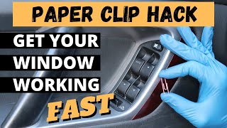 How to fix a stuck car window window wont go up Paper clip hack [upl. by Anotyad869]