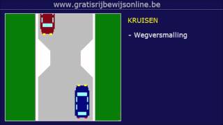 GRATIS RIJBEWIJS ONLINE 15 Rijbewijs B  RECHTS KRUISEN  EENRICHTINGSWEG [upl. by Ynoyrb]