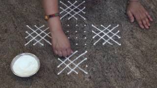 Simple And Easy Rangoli Daily RangoliChukki Rangoli with 12 dots [upl. by Lynad]