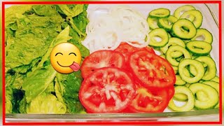 Salade laitue concombre tomate [upl. by Adnor]