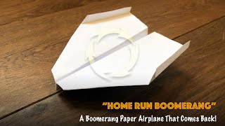 Boomerang Paper Airplane Glider Comes Back To You Every Time  Home Run Boomerang [upl. by Neyugn]