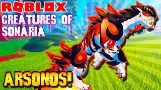 Roblox Creatures Of Sonaria  HOW TO GET ARSONOS New Creature [upl. by Mitchel]