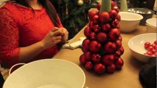 How To Make a Christmas Ornament Ball Tree [upl. by Alaaj]