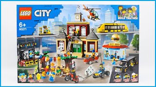 Lego City 60271 Main Square Speed Build Review [upl. by Zerdna]