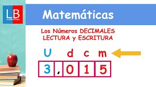 Los Números DECIMALES LECTURA y ESCRITURA ✔👩‍🏫 PRIMARIA [upl. by Bruning]