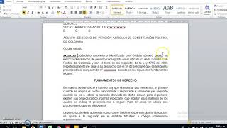 Derecho de Petición Prescripción Comparendo de transito cobro coactivo [upl. by Eledoya]