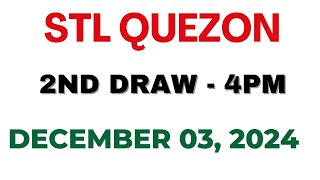 STL Quezon 2nd draw result today live 03 December 2024 [upl. by Simmonds]