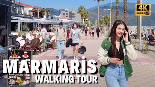 Marmaris Muğla Walking Tour  April 2022 Turkey 4K UHD [upl. by Nairrod]