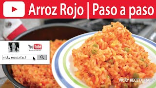 ARROZ ROJO PERFECTO  Vicky Receta Facil [upl. by Hernardo]