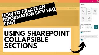 SharePoint Collapsible Sections  How to create an FAQ Page [upl. by Elitnahc64]