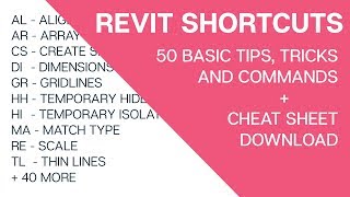 Revit Shortcuts 50 Basic Tools and Commands [upl. by Lledroc]