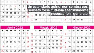 Calendario 2022 italiano con festività da stampare [upl. by Zavras]