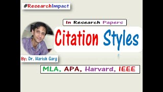 Citation Styles Used in Research Papers [upl. by Zerimar]