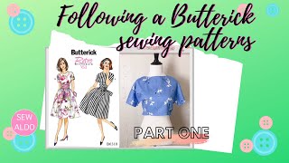 Butterick B6318 Sewing Pattern Retro Midi Dress part 1 Sewing for beginners sew along [upl. by Daria625]