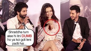 Shahid Kapoor Makes FUN Of Shraddha Kapoors DUMB Moment At Batti Gul Meter Chalu Trailer Launch [upl. by Ogg]