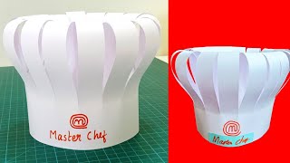 How To Make Master Chef Cap  How To Make Master Chef Hat  How To Make Chef Hat With Paper DIY Hat [upl. by Muirhead]