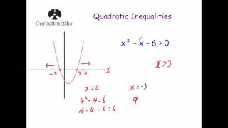 Quadratic Inequalities  Corbettmaths [upl. by Sigler]