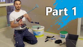 Howto een wand stucen  muur stucen  Part 1  Primeren [upl. by Darce]