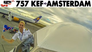 Piloting ICELANDAIR Boeing 757 Keflavik to Amsterdam [upl. by Tami]