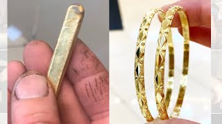 Making 22k Gold Bangles New Design  Gold Jewelry Making  4K Video [upl. by Cheyne]