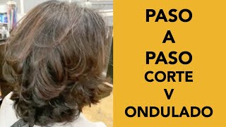 Como Cortar Corte V En Pelo Ondulado Paso a Paso [upl. by Fezoj]