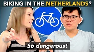 How to BIKE in THE NETHERLANDS  These foreigners survived the Dutch bicycle [upl. by Nylhsa]