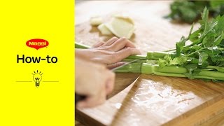 HowTo Sellerie schälen  MAGGI Kochstudio [upl. by Elatnahs]