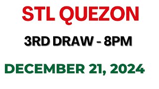 STL Quezon 3rd draw result today live 21 December 2024 [upl. by Adniled920]