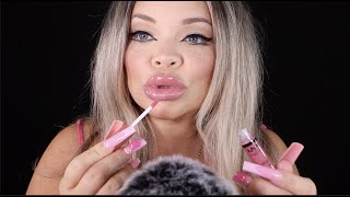 ASMR Lipgloss Application  Pumping  Mouth Sounds [upl. by Engis]