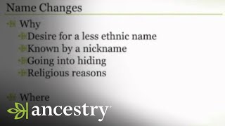 How to Handle Name Changes in Your Family Tree  Ancestry [upl. by Rosie546]