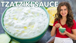 Easy Greek Tzatziki Sauce Cucumber Yogurt Dip shorts [upl. by Dallis]